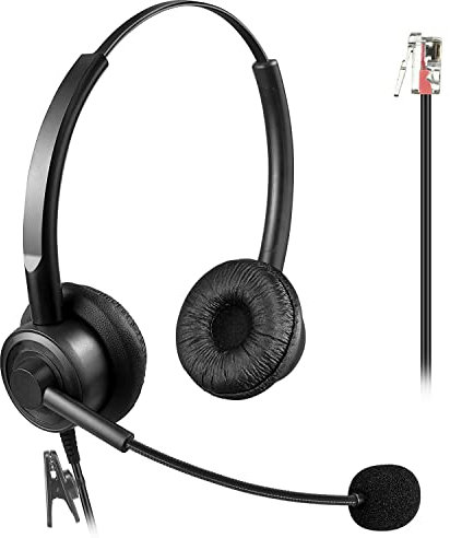 Callez RJ9 Auriculares Teléfono Fijo con Micrófono con Cancelación de Ruido, Oficina Cascos Compatibles con Avaya 1608 9608 9611G J179 Yealink SIP T33G T42S T46S T48U T54W Grandstream GXP1620 2170