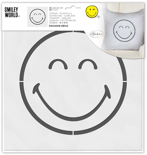 Aladine - Smiley Schablone 30x30 cm für Dekoration - Filzstifte, Farbe, Airbrush - 81240