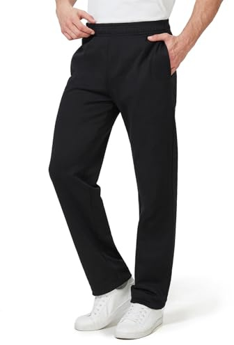 Zylioo Extra långa joggingbyxor herr breda ben, långa ben breda sportbyxor sweatbyxor, träningsbyxor sweatpants löparbyxor, joggingbyxor, svart, M Extra Tall