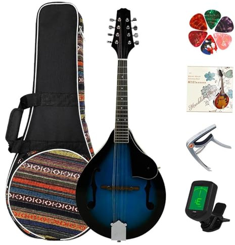 Mandoline Instrument De Musique Mandoline À 8 Cordes Style A Touche En Palissandre Instrument De Musique Pour Débutants Et Adultes Avec Accessoires