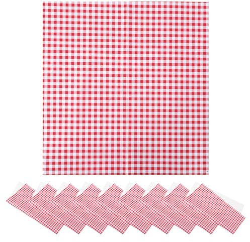 BESTYASH 20 Stück Geschenkpapierrolle Kariert 58cm Floristenverpackungspapier Rot Weiß Kariert Dickes Papier für Blumensträuße Hochzeiten Geburtstage Selbstgemacht Geschenkverpackung
