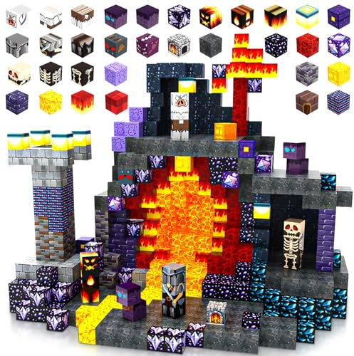 SHXYKZ 150 PCS Magnetic Blocks Toys for Kids, Dungeon-Themed Building Blocks, Stacking Magnets, STEM Montessori Sensory Toys for Boys and Girls Age 3 4 5 6 7 8 9 10 Gifts