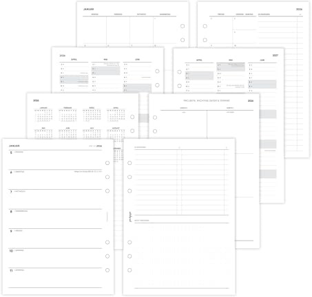 pen & pages® Kalender 2026 1 Woche eine Seite + ToDo 1 Woche auf 2 Seiten DIN A5 Kalendereinlage für Ringbuch mit Monatsübersicht Jahresübersicht DACH Feiertagen 6 fach Lochung (All-in-One)