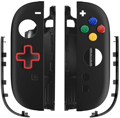 eXtremeRate DIY Replacement Shell (D-Pad Version) with Buttons for Joycon 2, Custom Housing Faceplate Case + Decorative Strips + ABXY Dpad for Nintendo Switch 2 Controller - Essence Version - Black