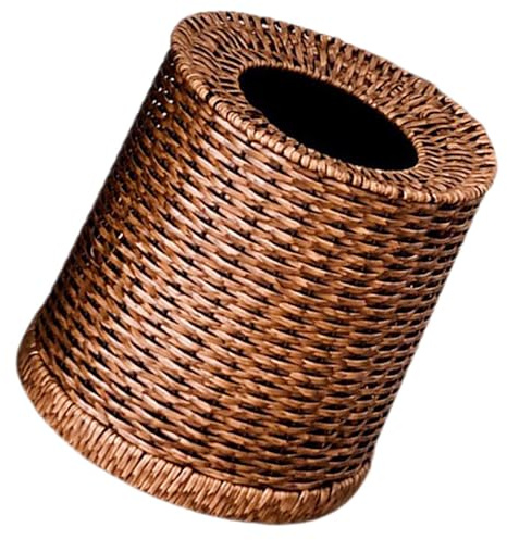 Holibanna Poubelle Tressée en Rotin sans Couvercle 12 L, Corbeille à Papier en Osier pour Salon et Salle de Bain, Panier à Déchets Naturel, Poubelle de Bureau Pratique et Respirante