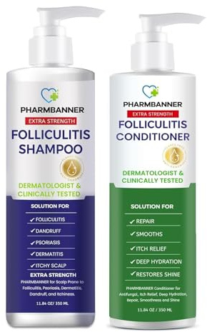 PHARMBANNER Juego de champú y acondicionador para el cuero cabelludo con aceite de árbol de té y aceite de argán, cuidado diario para cuero cabelludo seco y escamoso y depósitos
