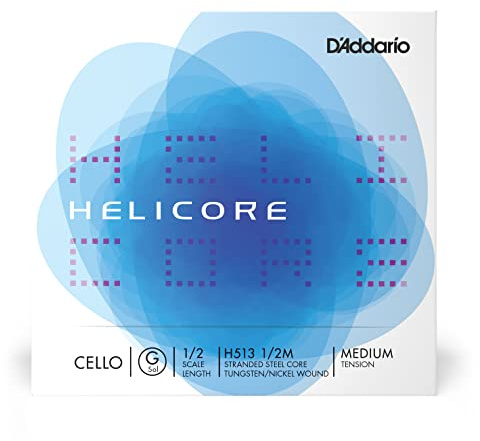 D'Addario H513-1/2M Helicore Cello Einzelsaite 'G' Wolfram/Silber 1/2 Medium