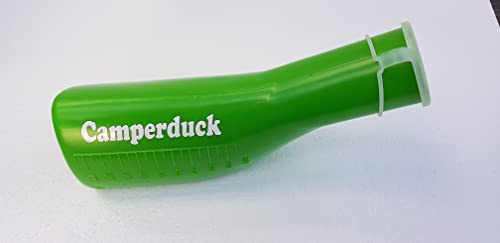 Uriduck Farbige Urinflasche für Männer mit weißer Camperduck Beschriftung