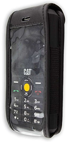 caseroxx Ledertasche für Cat B30 | Hochwertige Tasche mit Gürtelclip zum sicheren Tragen am Gürtel, aus Echtleder