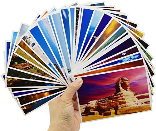 Liuer 60PCS Cartes Postales Paysages Cartes d'Invitation Carte de Voeux Classique Bonne Année pour Baby Shower Joyeux Anniversaire Fille Enfant Décorations et Accessoires de Fêtes(143 * 93mm)