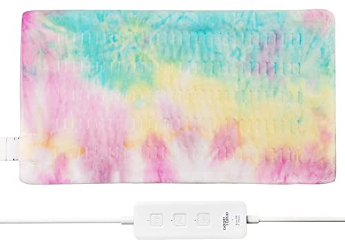 GOQOTOMO Electric Heated Pad for Back/Waist/Abdomen/Sh-oulder/Neck Pain and Cramps Relief - Moist and Dry Heat Therapy with Auto-Off Hot Heating Pad by-Rainbow