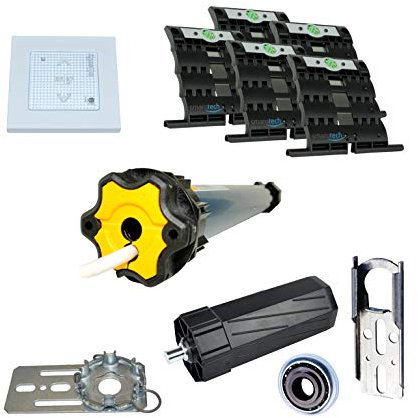 smarotech® Nachrüstset zum Modernisieren von Gurt/Kurbel auf Rollladenmotor Oximo 50 io 15/17 (bis 6,5m²) mit Smoove origin io pure inkl. smarotech® Montageset SW60 (für 60mm 8-kant-Wellen)