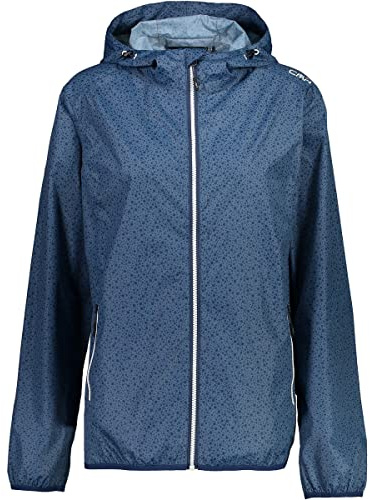 CMP - Giacca Donna con Cappuccio Antipioggia, Blue, XXXL
