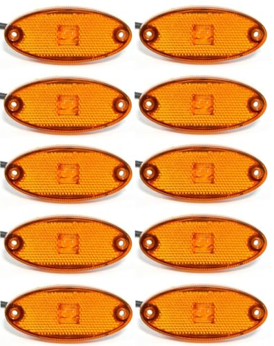 10 x 12 V orange Seitenleuchten LED Seitenmarkierungsleuchten Positionsseitenleuchten Universal für Van Caravan LKW Bus