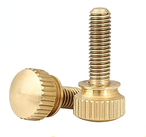 Foyoram M6 M8 M10 Messing Hand verschraubt Schritt Schrauben hohen Kopf gerändelten Messingbolzen (5stück M6x40mm)