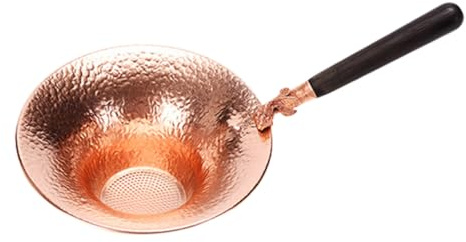 1Stück Teesieb aus Kupfer mit Holzgriff und Goldenen Fischmustern Hochwertiger Teefilter für Lose Teeblätter für Teetassen und Kannen Umweltfreundliches Teezubehör