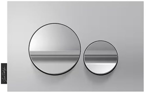 Jacob Delafon - Plaque de Commande WC Suspendu - Compatible bâtis-support Jacob Delafon - Touches Rondes - Plaque Chrome Mat, Touches Chrome - E20859-CP-MTC