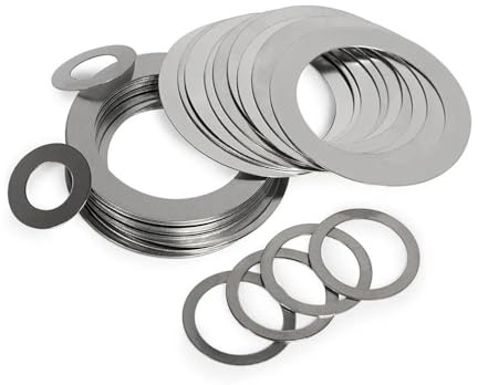 Rondelles de fixation Cale M16-M60 en acier inoxydable Sliver Washer, rondelle plate de réglage, roulement d'essieu, joint d'espacement, épaisseur 0.1mm, 5/10/20 pièces (Color : Thick 0.1mm, Size :