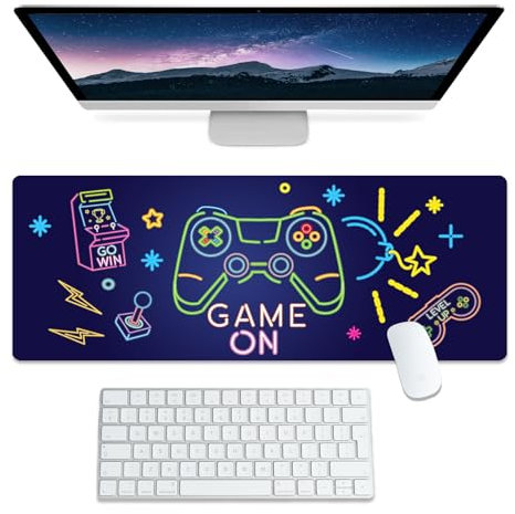 Desk Mat 80x30CM Large Mouse Mat, Non-Slip Mouse Mats for Desk Computer Keyboard Mouse Pad with Soft Smooth Surface for Office/Home/Decor(Game Theme)