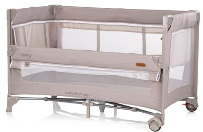 Chipolino Resesäng Glory 2 nivåer madrass hjul hopfällbar bärväska beige