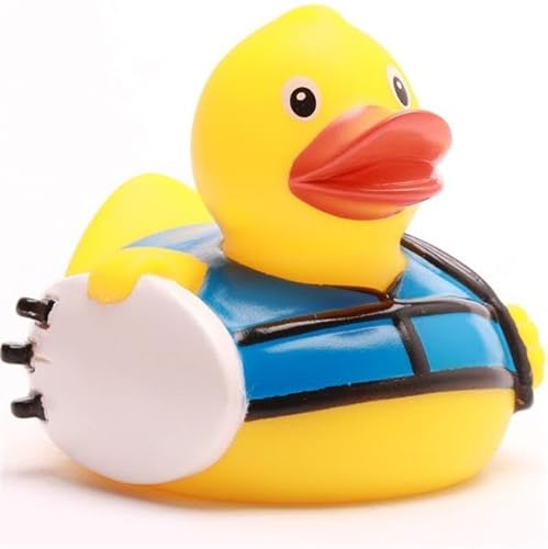 Duckshop I Badeente Stand-Up Paddeling I Quietscheente I Quietscheentchen L: 8,5 cm I Geschenk Wassersport-Fans I Präsent für Sammler