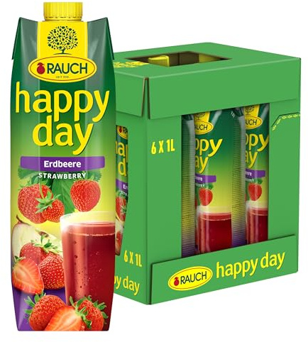 Fumo Happy Day Fragola | intenso sapore di fragola | raffinato con mela e limone | 6 x 1 l Tetra Prisma