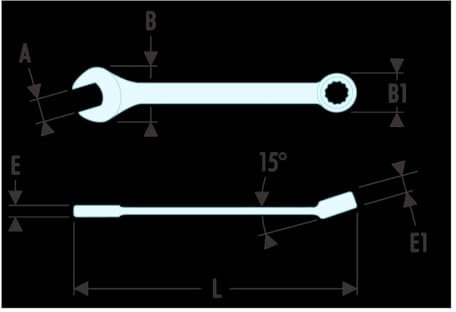 FACOM Gabel-Ringschlüssel, kurz, 6 Kant, 5/32, 1 Stück, 39.5/32H