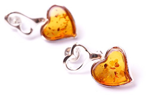 MyBernstein Bernstein Bernstein Herz Ohrstecker (Bernsteinschmuck 50120)