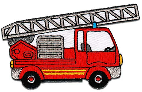 Catch the Patch Feuerwehr Leiterwagen Aufnäher zum Aufbügeln Polizei 10,2 x 6,6 cm Bügelbild für Erwachsene mit Cop Sheriff Statement Vintage, Karneval Fasching Cosplay Halloween Mitbringsel