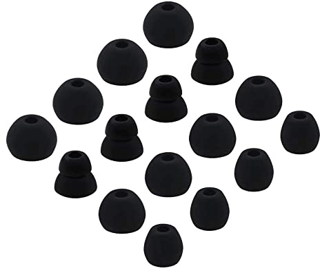 LALASTYLE Ear Tips Replacement for Beats Flex Wireless Earphones, S/M/L/D 4 Sizes 8 Pairs Soft Silicone Eargel Earbuds Tips, Fit for Beats Flex, 8 Pairs (Black)