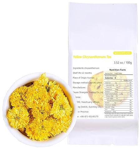 Wuyuan Yellow Chrysanthemum Tea 3.52 oz Huangju Dried Chrysanthemum Flowers Loose Leaf Tea