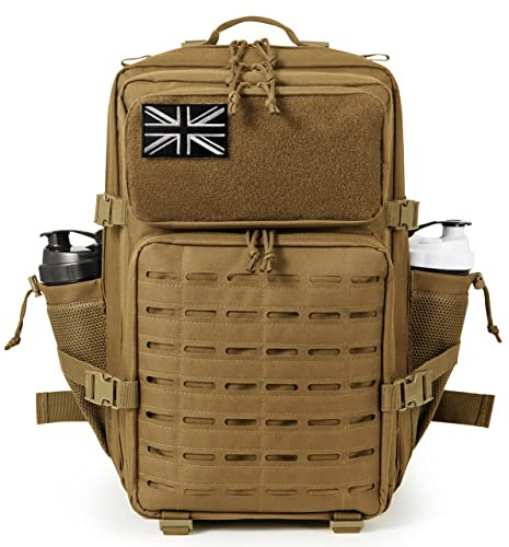 QT&QY Military Tactical Backpacks For Men Army Molle Daypack 25L/35L/45L Lage 3 Day Bug Out Bag Camping Hiking Rucksack With Bottle Holder