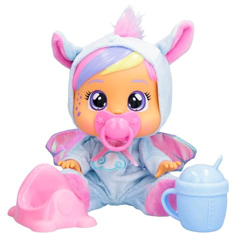 BEBÉS LLORONES Loving Care Fantasy Jenna | Muñeca bebé Que Llora lágrimas de Verdad con Pijama y 3 Accesorios - Juguete y Regalo para Niños y Niñas de 3 Años o Más