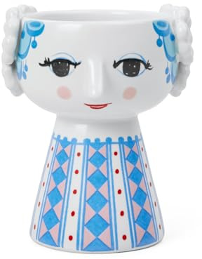 Bjørn Wiinblad Kerzenständer Eva aus Keramik in Form Einer Frau in blautönen, ideal für Teelichter, Höhe: 9,5cm - Duchmesser 8cm, Blau