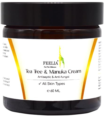 Feelia - Tea Tree & Manuka Cream, Antiseptic & Anti-Fungal, Soothing, Great after Insect Bites and on Problematic Acne Areas, All Skin Types