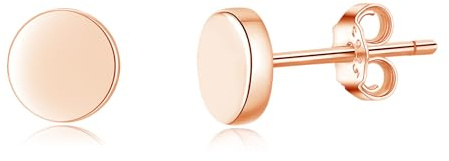 Loutade Damen Silber Ohrstecker, 925 Sterling Silber Flache Ohrstecker | Hypoallergen 6mm Kleine Ohrringe Stecker für Mädchen Kinder, Unisex Ziemliche Knorpel Schlafen Ohrringe Ohrschmuck
