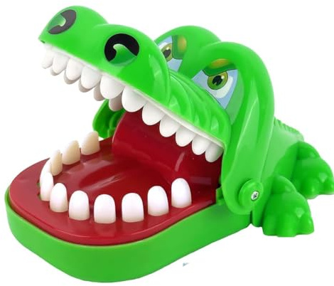 Wekuw Cocodrilo Sacamuelas Juego de Dentista de Dedo Que Muerde Cocodrilos Juguete del Juego de Habilidades de Acción Juguete Interactivo, para a Partir de 3 Años Juego Familiar Regalo Niños