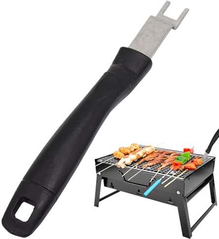 BBQ Grate Lifter - Premium Stainless Steel Grill Tongs, Charcoal Rack Lifting Tool For Camping, Patio, Outdoor Cooking | Heavy Duty Barbecue Smoker Accessories & Utensils
