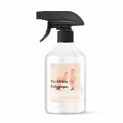 BOHORIA Raumspray Baby Powder 500 ml – Lufterfrischer ohne Aerosol, duftet nach Babypuder – sofort frischer, pudrig-warmer Duft für Zuhause, Bad & Babyzimmer (500 ml, Babypopo)