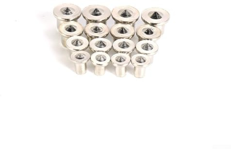 Lot de 16 chevilles et tenons centraux en acier massif pour le travail du bois - 6 mm, 8 mm, 10 mm, 13 mm - Broches d'alignement chromées avec points de marquage externes