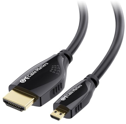 Cable Matters High Speed Micro HDMI Cable with Ethernet 3 Metres - 3D and 4K Resolution Ready