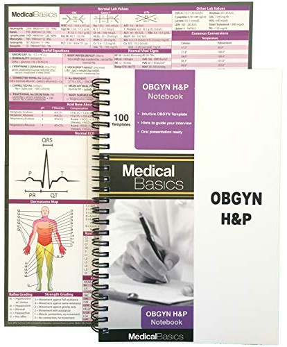 OBGYN H&P anteckningsbok medicinsk historia och fysisk anteckningsbok, 100 medicinska mallar med perforeringar