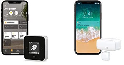 Eve Room - Raumluft-Qualitätssensor & Door&Window - Smarter Kontaktsensor für Türen/Fenster, Mitteilungen, automatische Aktivierung von Geräten & Szenen, Keine Bridge, Apple HomeKit, Bluetooth/Thread