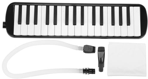 32 Tangenter Melodica Air Piano Keyboard Musikinstrument med Bärväska och Kort Munstycke (Svart)