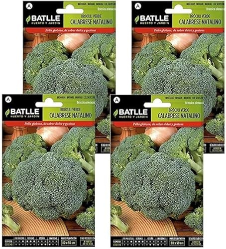 Pack 4 Semillas de Brocoli verde calabrese natalino en sobre de Semillas Batlle