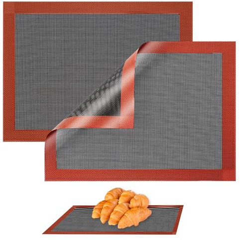 Tappetino Microforato Per Forno, 2 Pezzi Tappetino Silicone Forno, 40x30cm Tappetino Da Forno In Silicone, Tappetino Silicone Riutilizzabile, Antiaderente Resistente al Calore Tappetino Forno Silicone