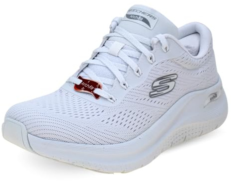 Skechers Arch Fit 2.0 Big League, Scarpe da Ginnastica Donna, White Mesh/Trim, 40 EU