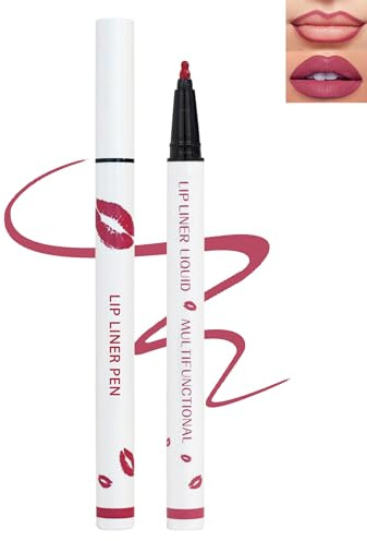 Pink Crayon a Levre Liquide Mat, Rouge a Levre Mat Longue Tenue Lip Liner | Rouge a Levre Sans Transfert Waterproof, Lip Stain Highly Pigmented Nonstick Cup, Lèvres Contour Stick Maquillage Femme