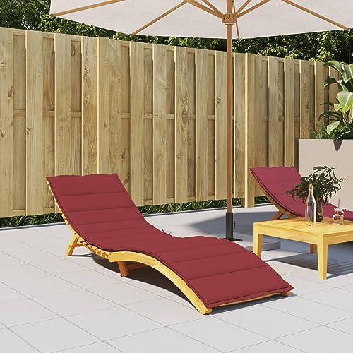 Mengtu Sonnenliegen Auflage Gartenstuhlauflage Polsterauflage Liegenauflage Auflage für Gartenliege Liege Sonnenliege Liegestuhl Strandliege Gartenmöbel Weinrot 200x60x3 cm Stoff Gartenmöbel