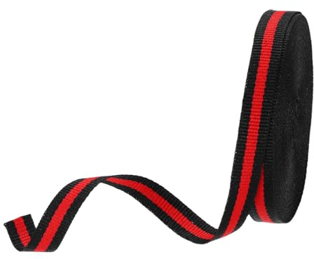 PATIKIL Nastro In Gros-Grain 3/8 Nero E Rosso A Righe, 9.14 Metri Design A Doppia Faccia In Poliestere Per Fiocchi Regali Decorazioni Natalizie Fai Da Te
